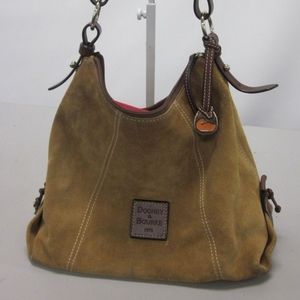 Dooney & Bourke Tan Suede Shoulder Bag tote bag.